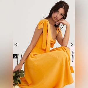 House of CB yellow tie shoulder dress